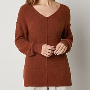 Stylus Womens V Neck Long Sleeve Pullover Sweater XS